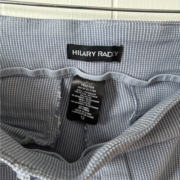 Hilary Radley Blue Striped Crop Pants | Size 12 - Picture 4 of 7